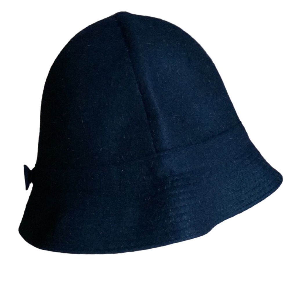 Mr. Carefree black fur felt bucket hat Made in England Large